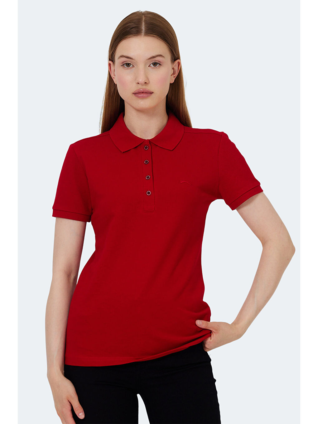 VERA I Kadın Polo Yaka Kırmızı Tişört-3