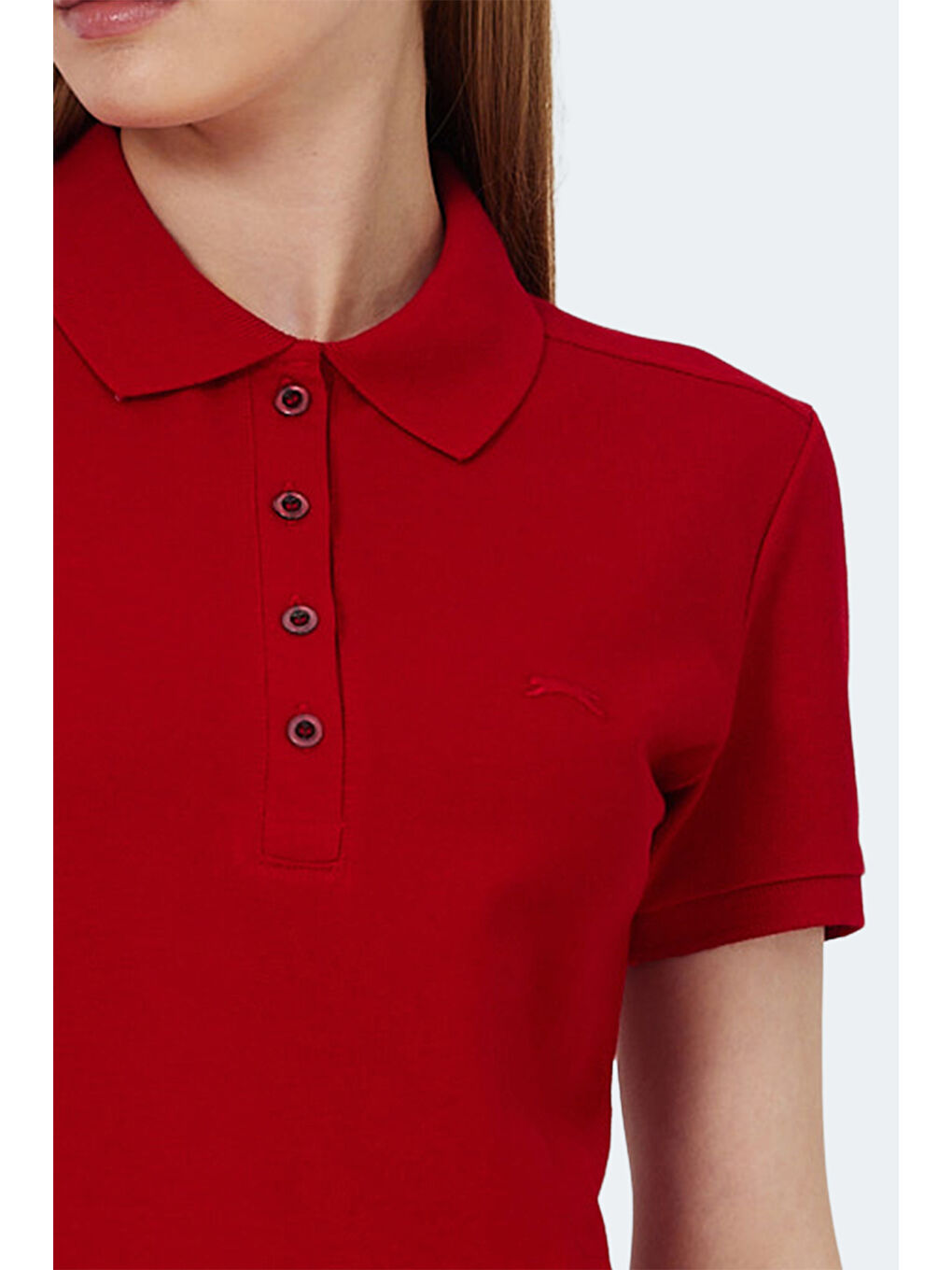 VERA I Kadın Polo Yaka Kırmızı Tişört-4