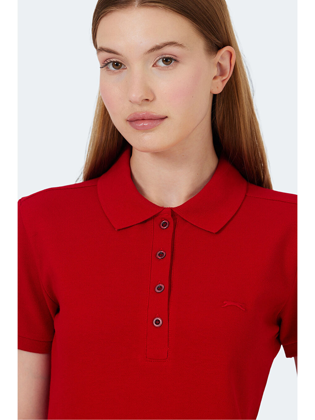 VERA I Kadın Polo Yaka Kırmızı Tişört-5