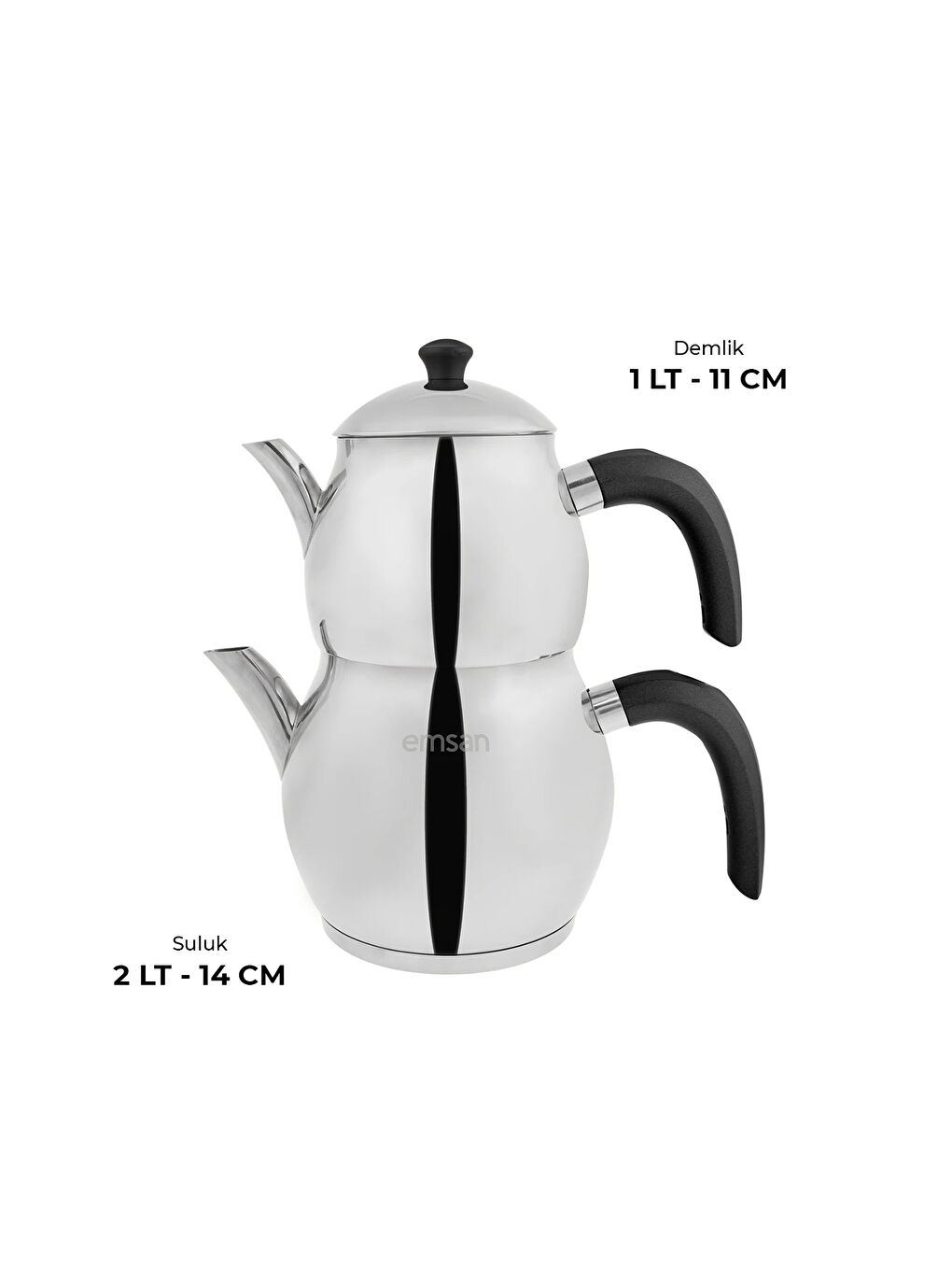 Cemre Maxi Siyah Çaydanlık Takımı 1.0-2.0Lt-4