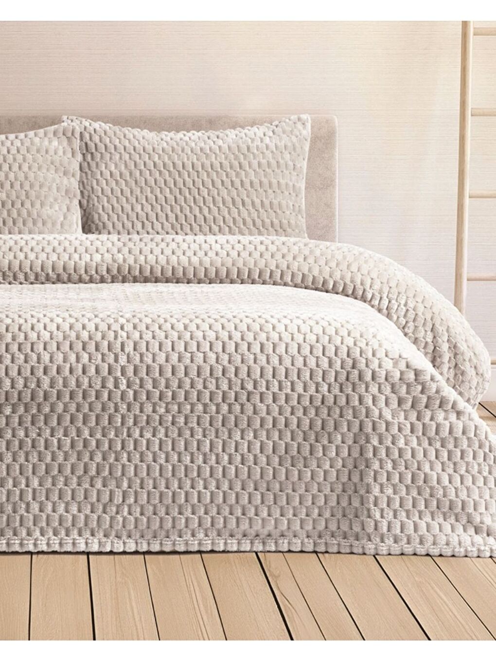 Gri Sign Collection 3 Parça Çift Kişilik Battaniye Seti Kutulu 220x240 Duman-2