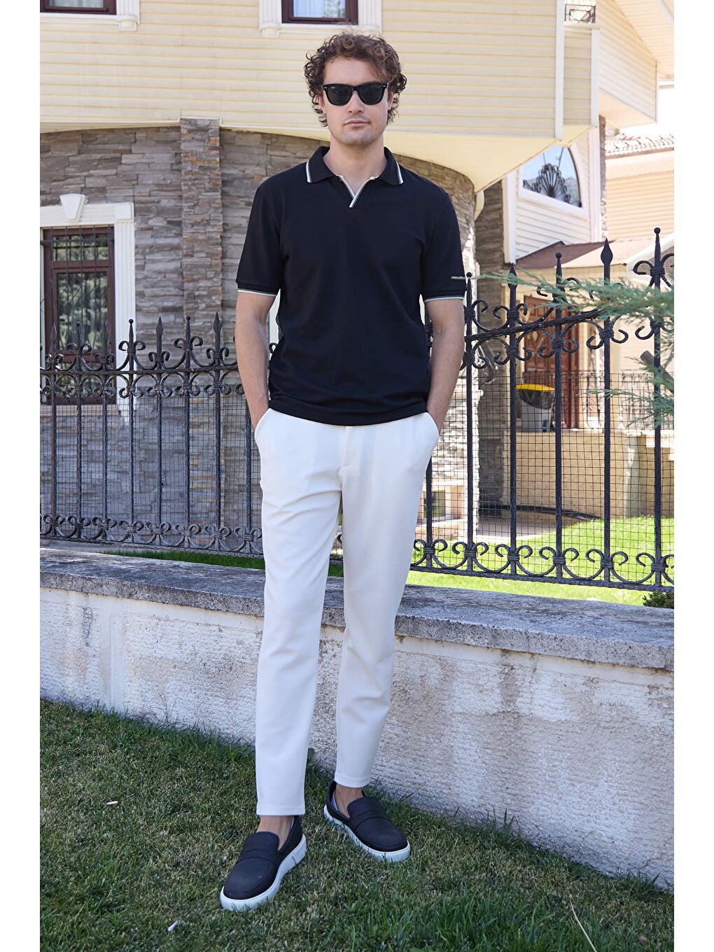 Ekru Waffle Kumaş Cepli Jogger Pantolon-1