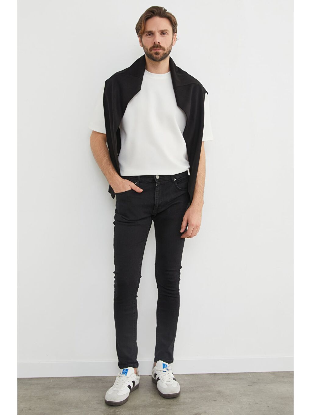 Antrasit Fermuarlı Skinny Jean Pantolon