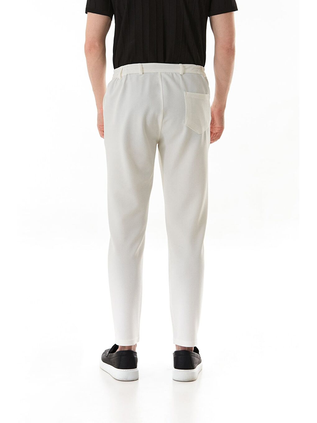 Ekru Waffle Kumaş Cepli Jogger Pantolon-4