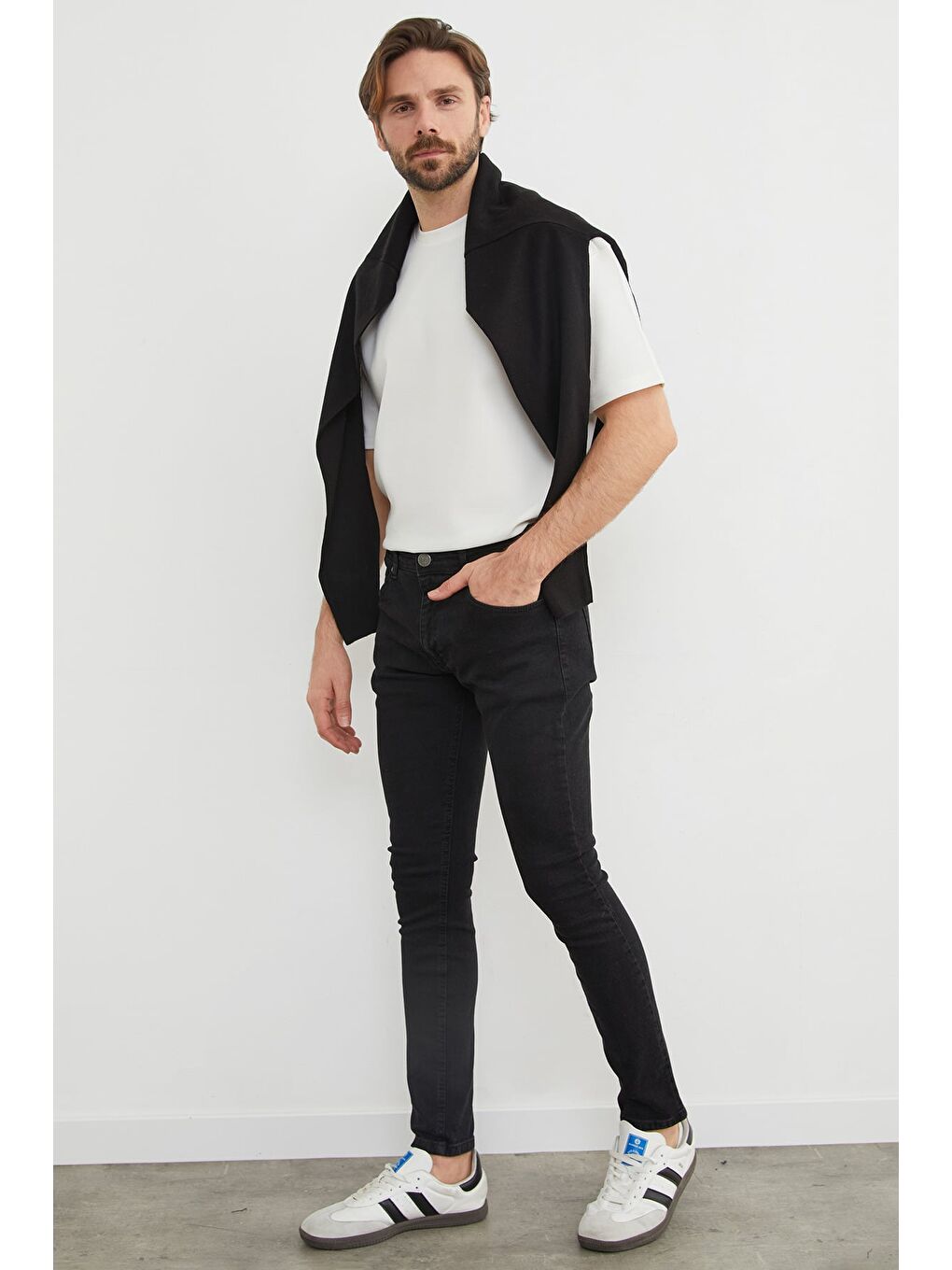 Antrasit Fermuarlı Skinny Jean Pantolon-3