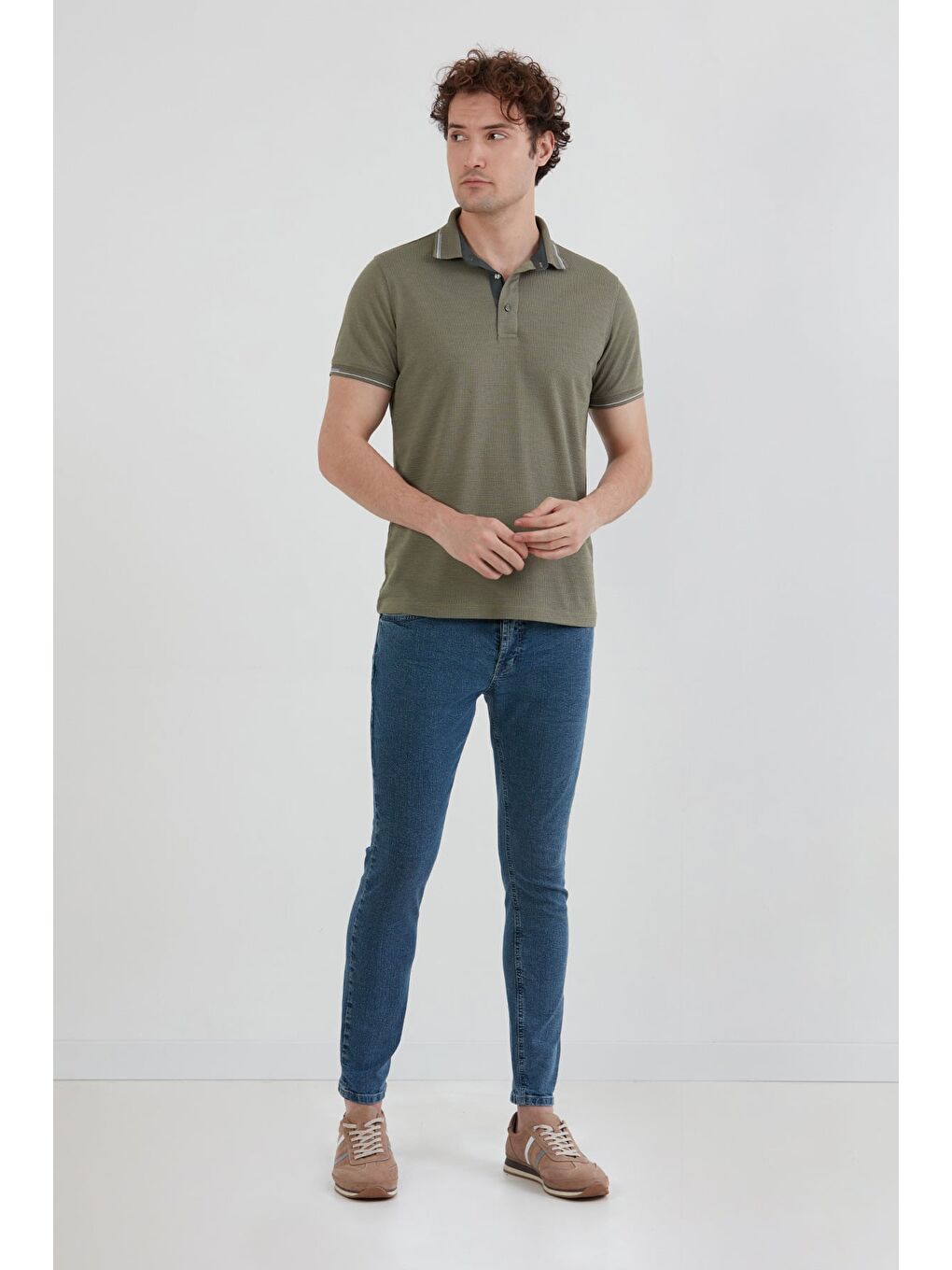 Mavi Fermuarlı Skinny Jean Pantolon