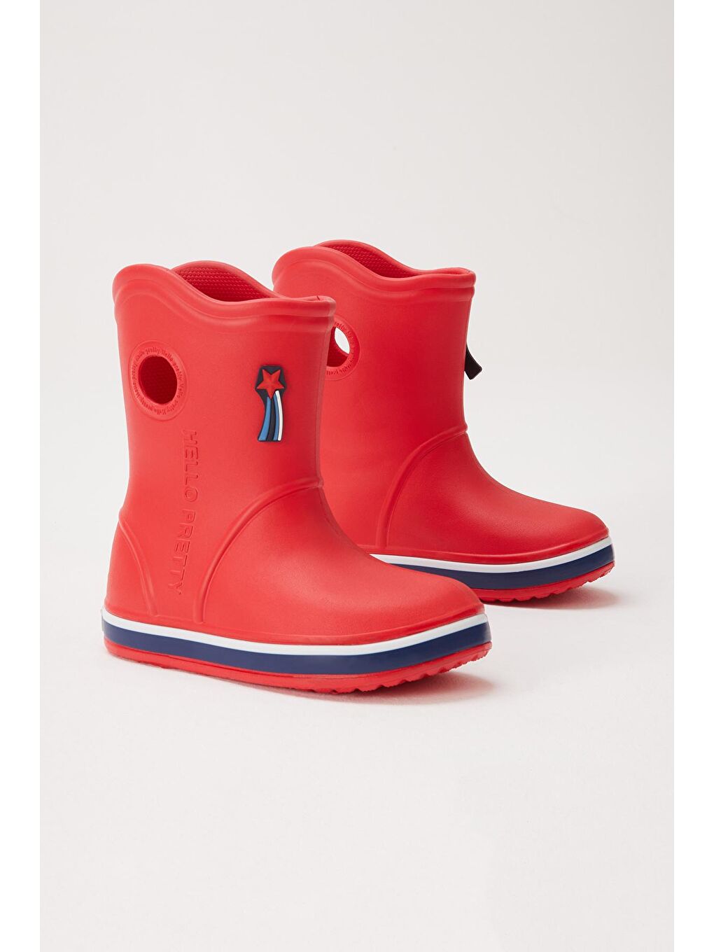 Çocuk Unisex Kırmızı Rahat Kalıp Kayan Yıldız Dekorlu Eva Bot