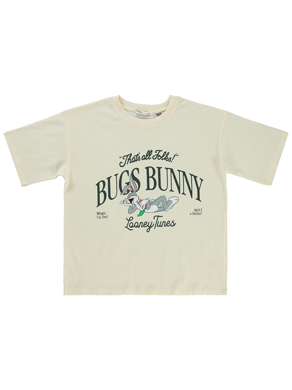 Bej Bugs Bunny Kız Çocuk Tişört 10-13 Yaş FilDişi-2