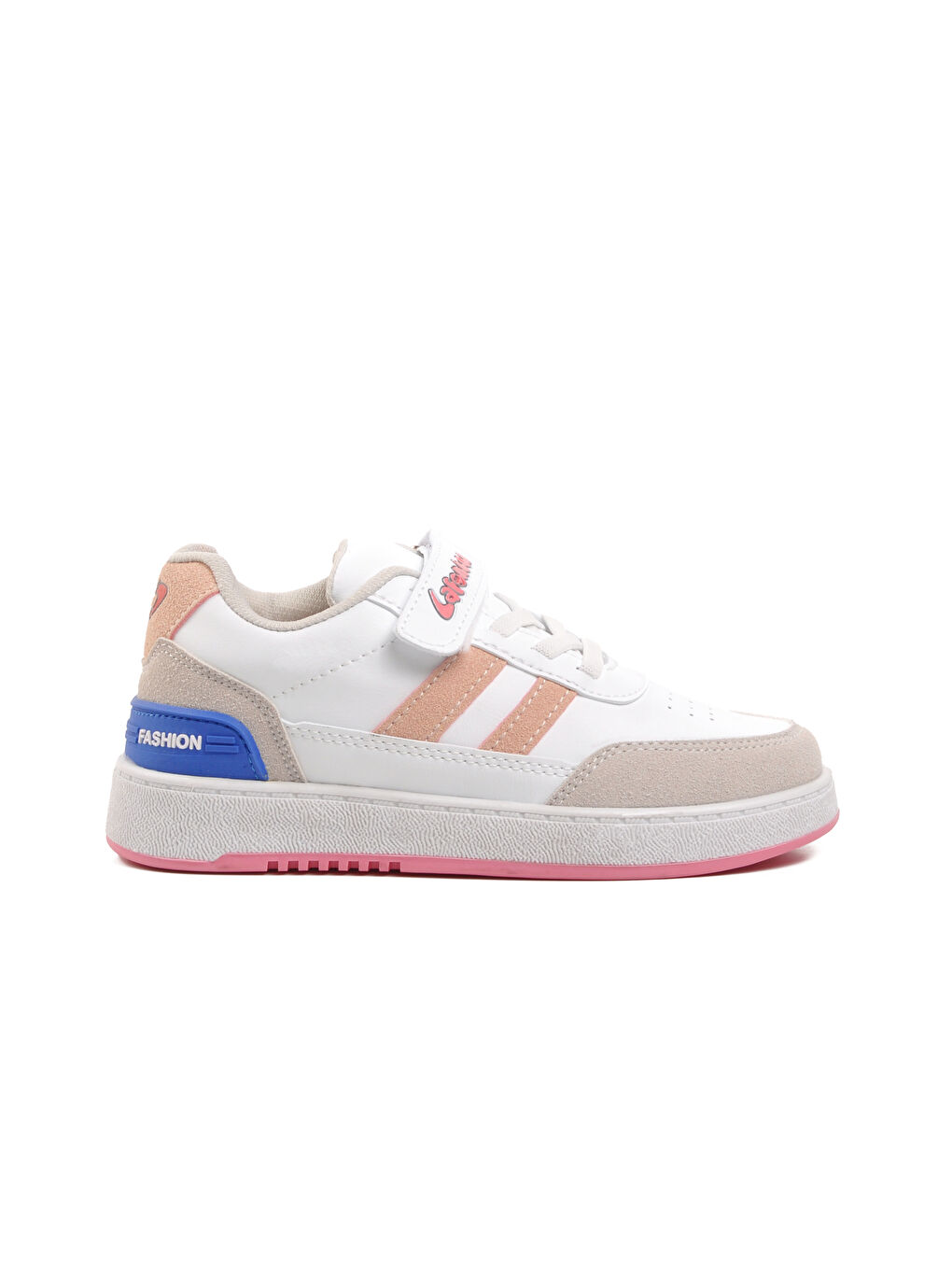 725-24K-P Beyaz-Buz-Pembe Cırtlı Çocuk Sneaker