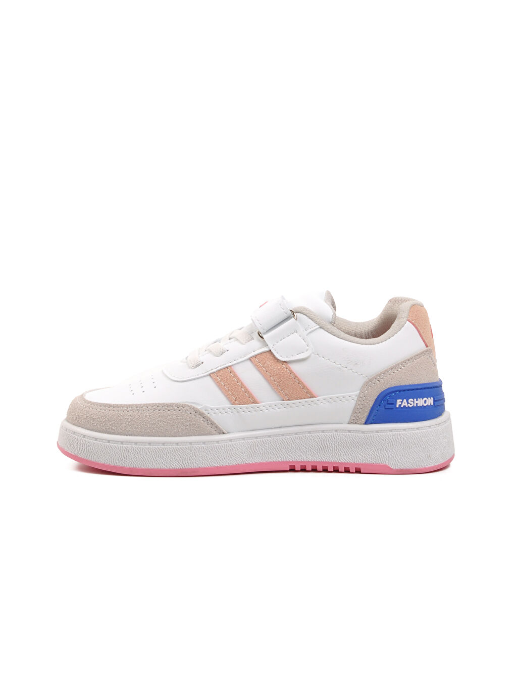 725-24K-P Beyaz-Buz-Pembe Cırtlı Çocuk Sneaker-1