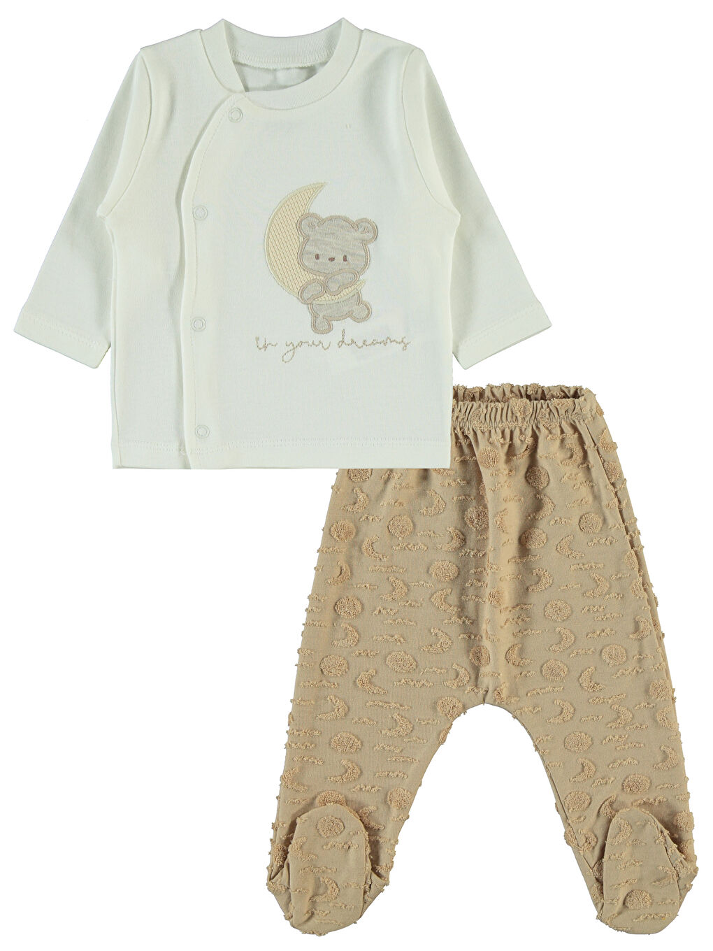 Baby Erkek Bebek 10'lu Zıbın Takımı 0-1 Ay Bej-1