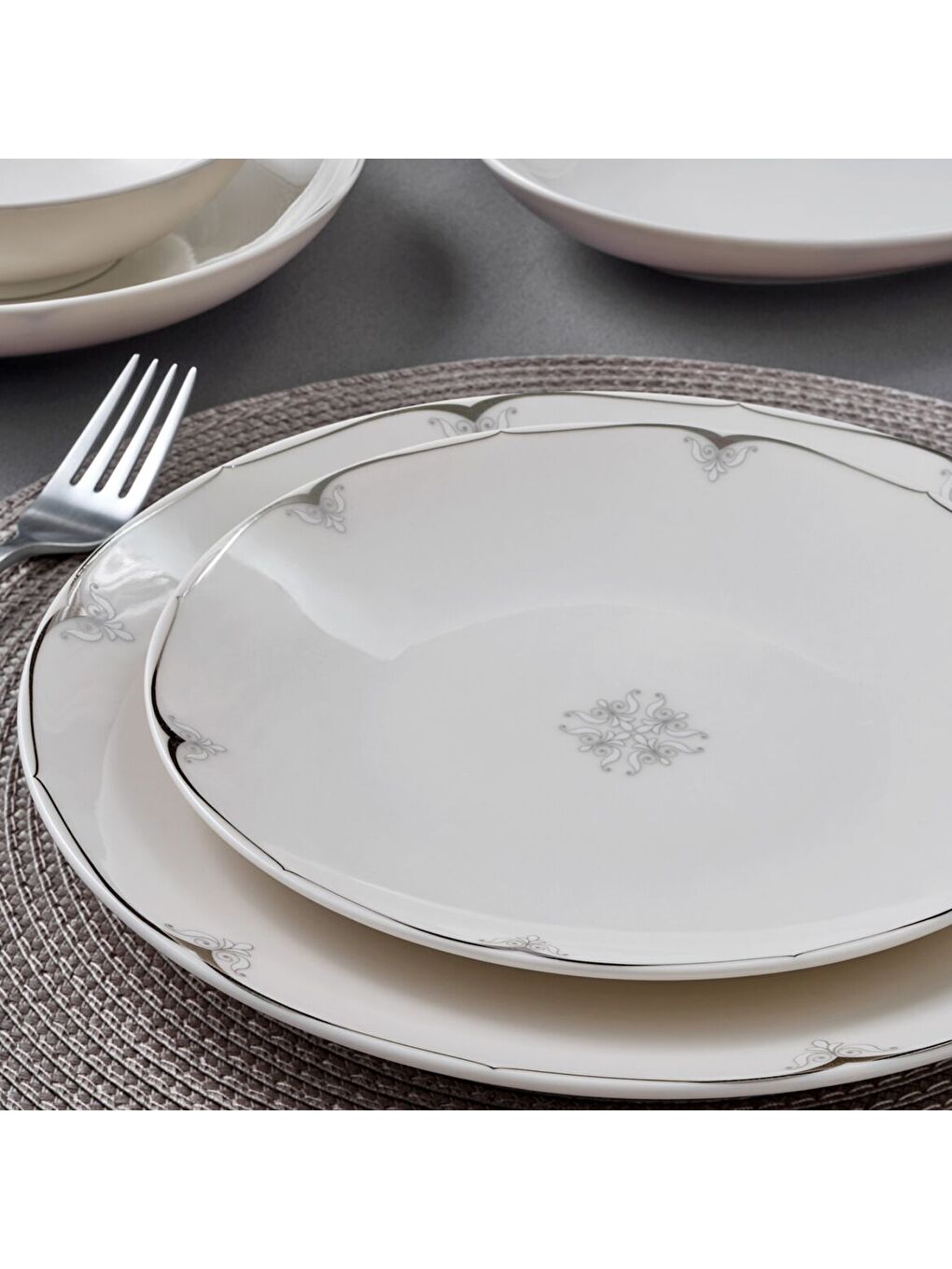 Ekru Camelia 54 Parça 12 Kişilik Yemek Takımı 67101-2