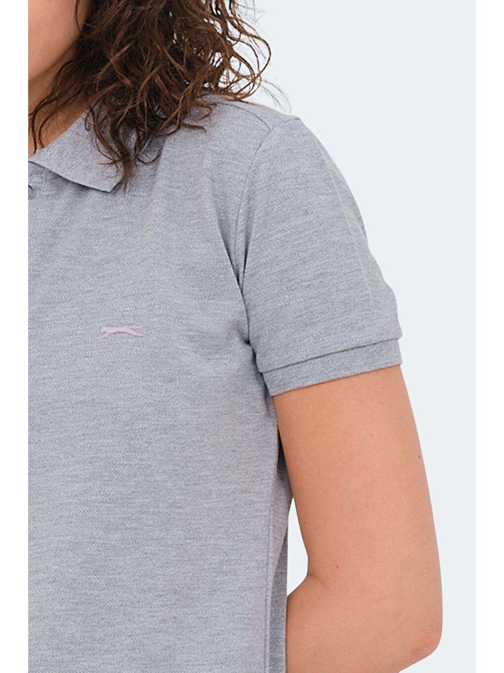 VERA I Kadın Polo Yaka Gri Tişört-2