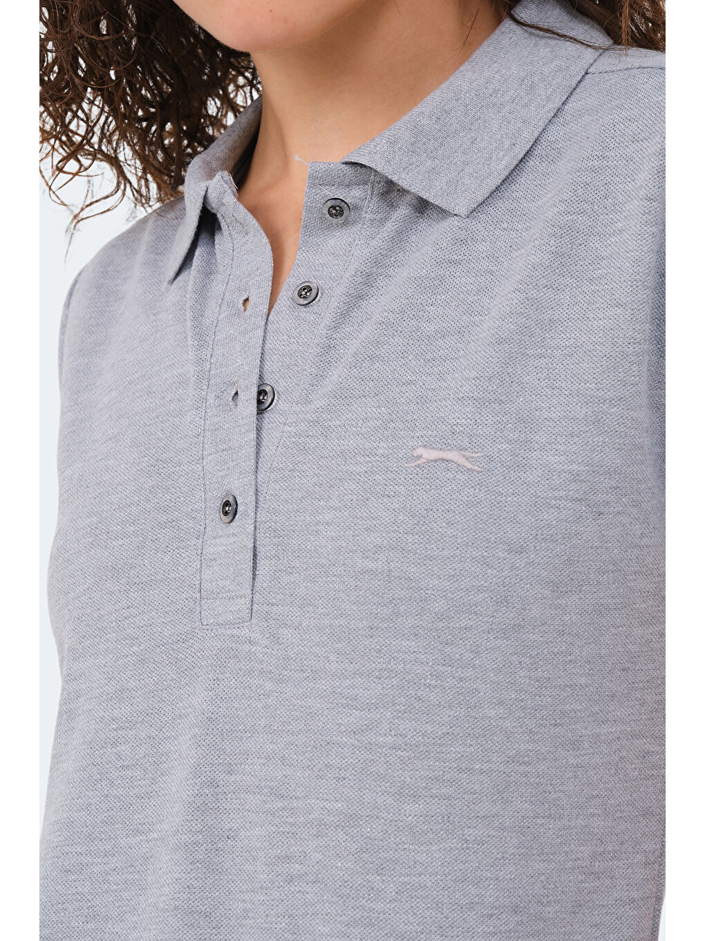 VERA I Kadın Polo Yaka Gri Tişört-4