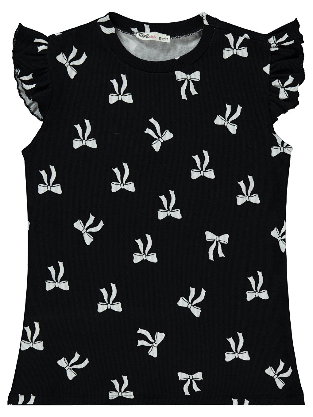 Girls Kız Çocuk Tişört 10-13 Yaş Siyah