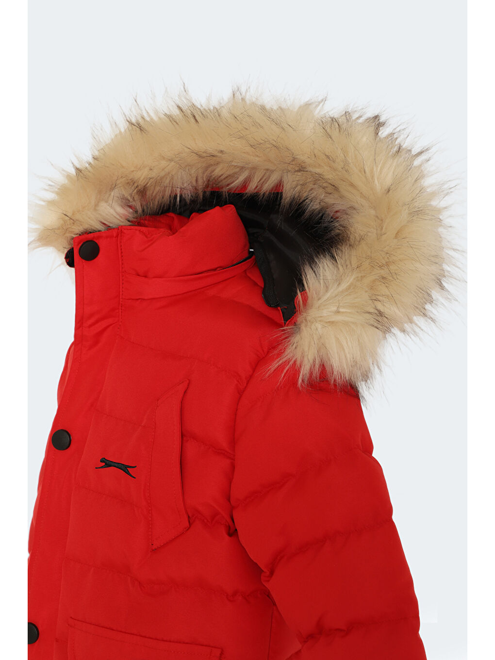 NAPOLI Unisex Çocuk Kapüşonlu Şişme Kırmızı Mont & Kaban-5