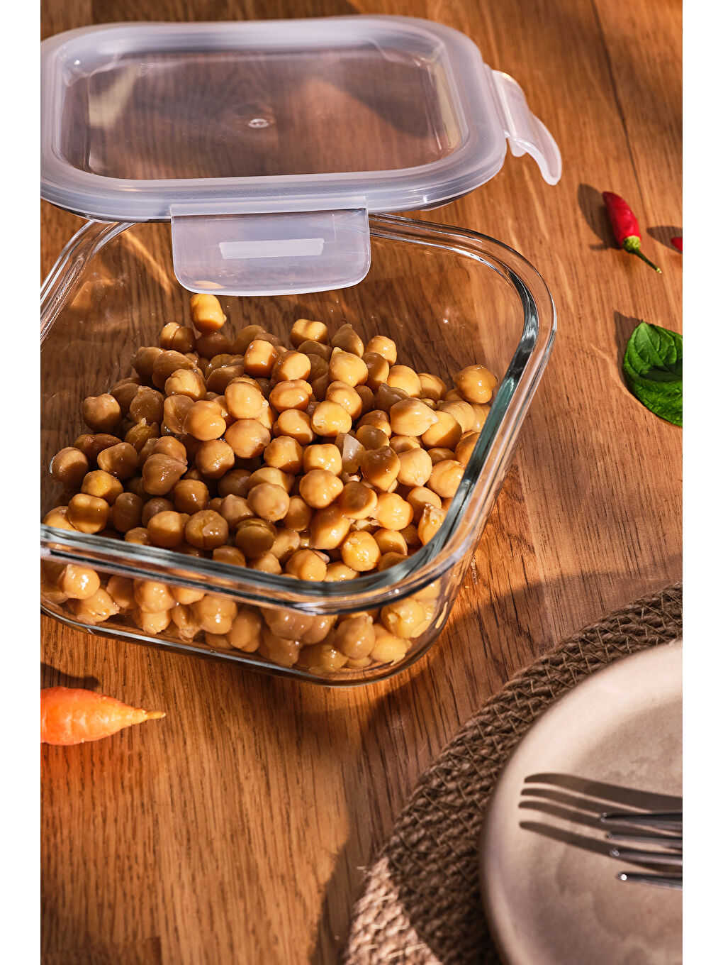 Renksiz Luna 800 ml Borosilikat Saklama Kabı-4