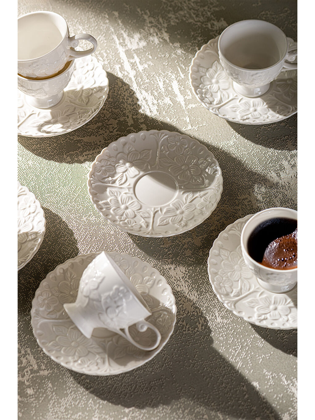 Beyaz Laren 90 ml 6'lı Kahve Fincan Takımı-4