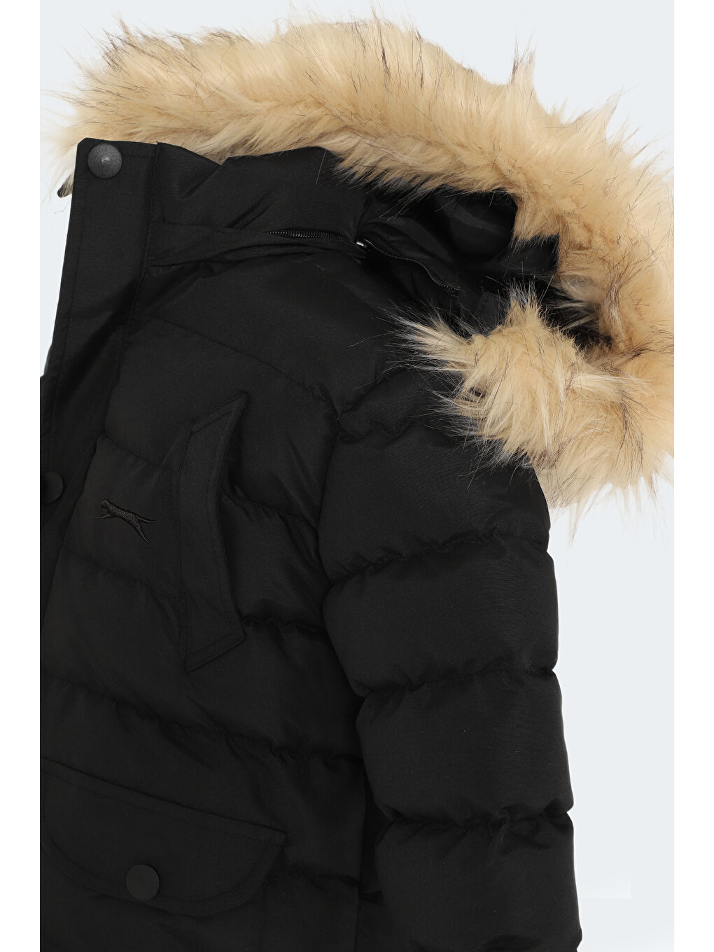 NAPOLI Unisex Çocuk Kapüşonlu Şişme Siyah Mont & Kaban-5