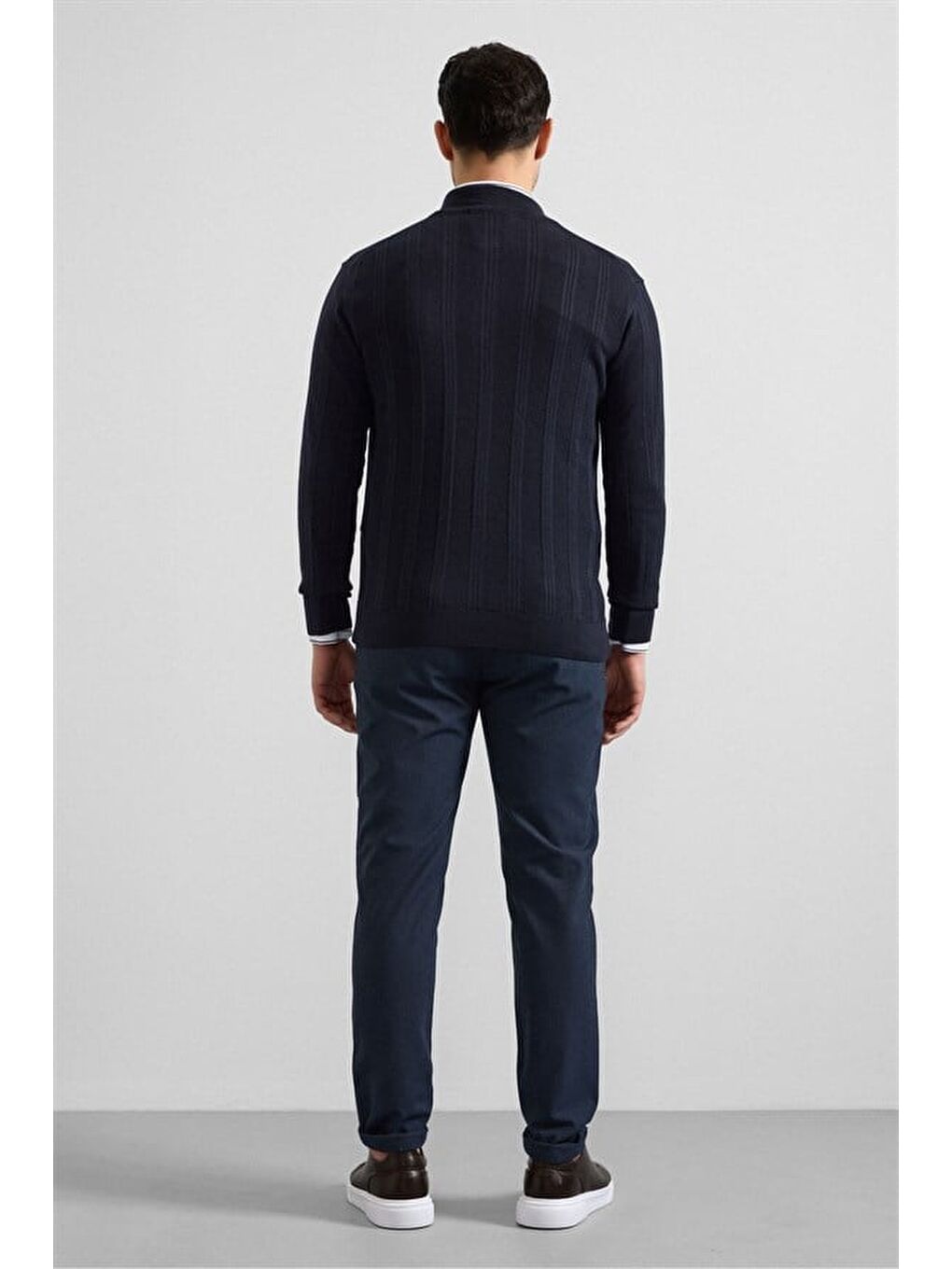 Lacivert Regular Yarım Balıkçı Yaka Kazak-5