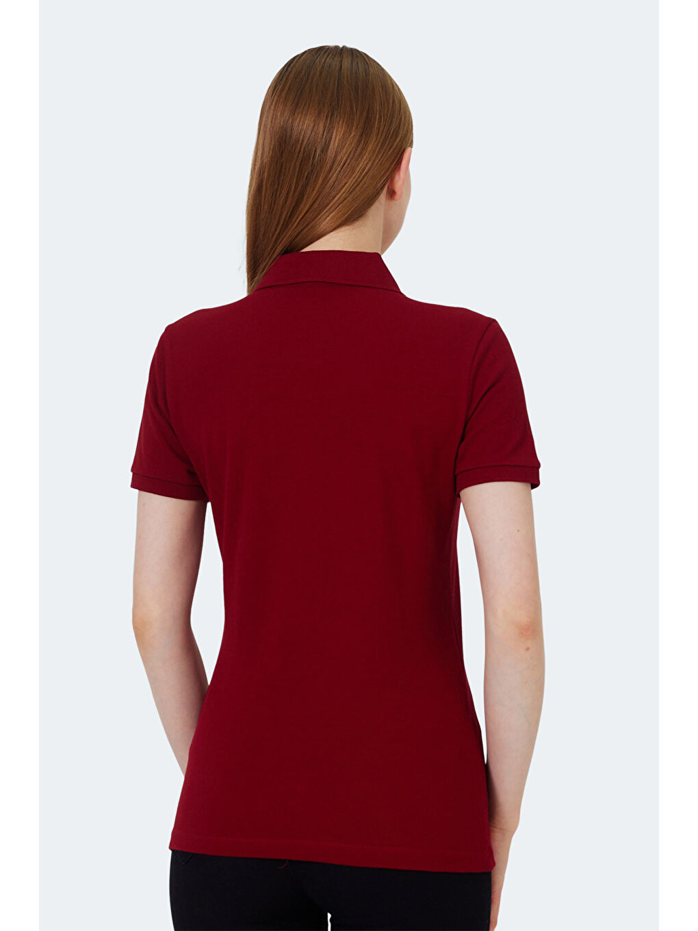 VERA I Kadın Polo Yaka Bordo Tişört-1
