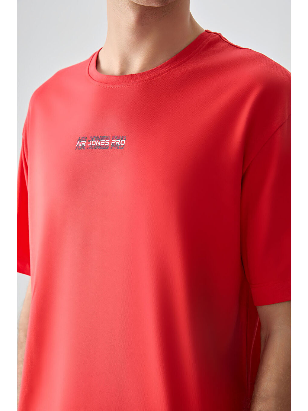 Kırmızı %100 Pamuk Kalın Yumuşak Dokulu Oversize Fit Baskılı Erkek Tişört-2