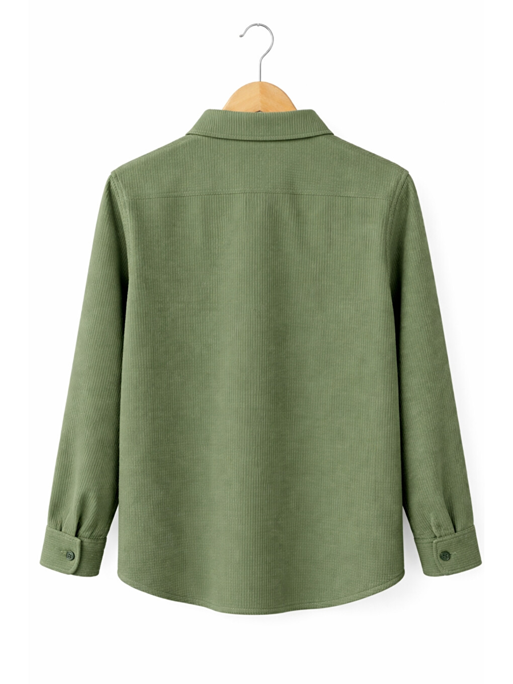 Yeşil Erkek Çocuk Modern Kesim Beyaz Polyester Basic Gömlek Ak8789-3