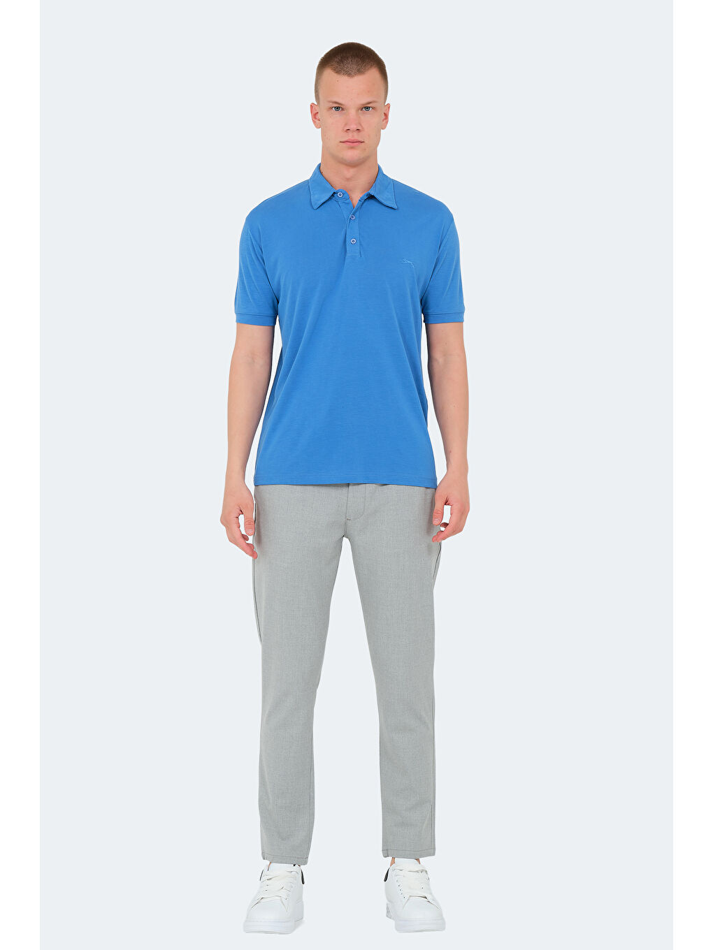 KATSURO Erkek Polo Yaka Tişört Koyu Mavi-6