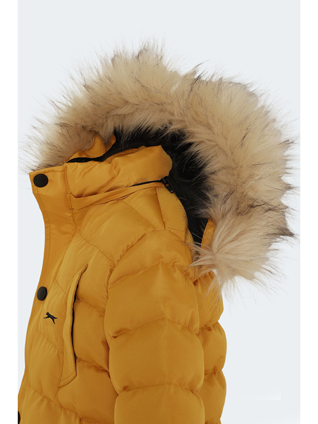 NAPOLI Unisex Çocuk Kapüşonlu Şişme Sarı Mont & Kaban-5