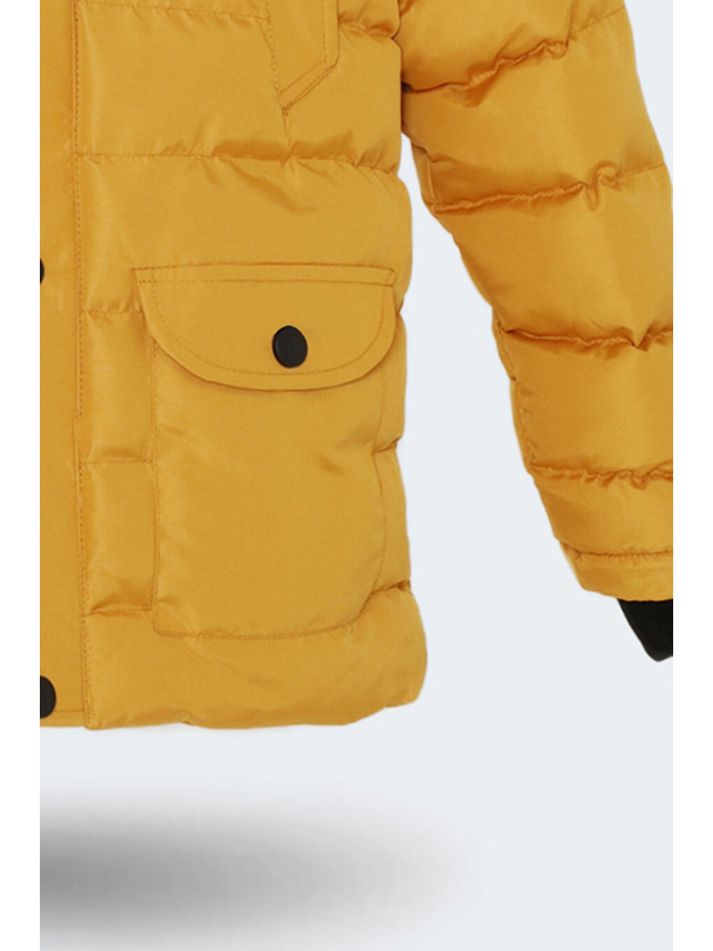 NAPOLI Unisex Çocuk Kapüşonlu Şişme Sarı Mont & Kaban-7