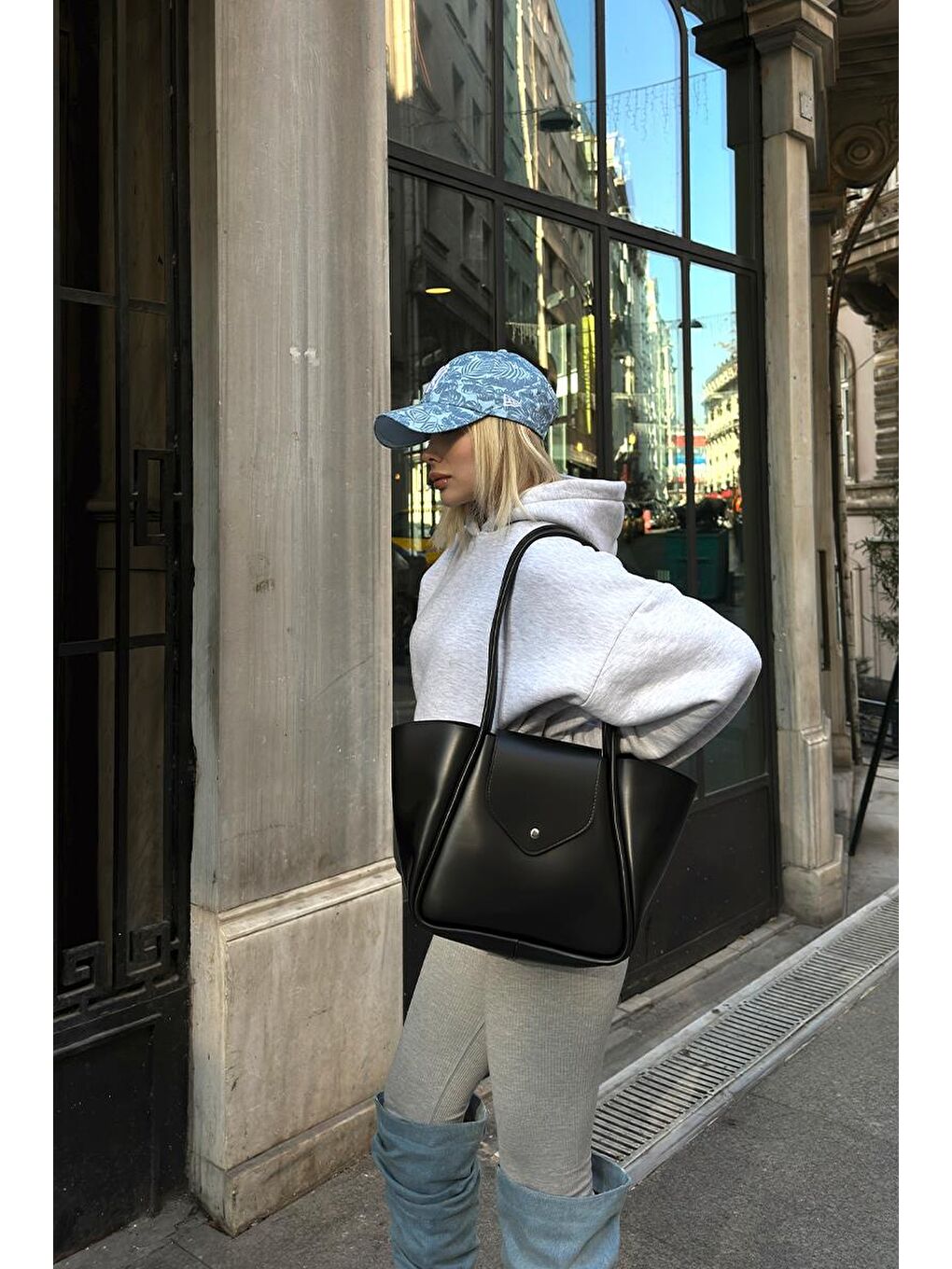 Petre Makyaj Çantalı Omuz Çantası Siyah-11