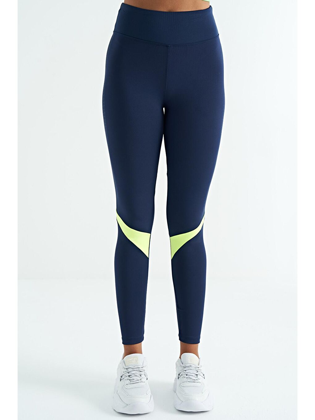 İndigo Baskı Detaylı Yüksek Bel Slim Fit Kadın Tayt - 94640