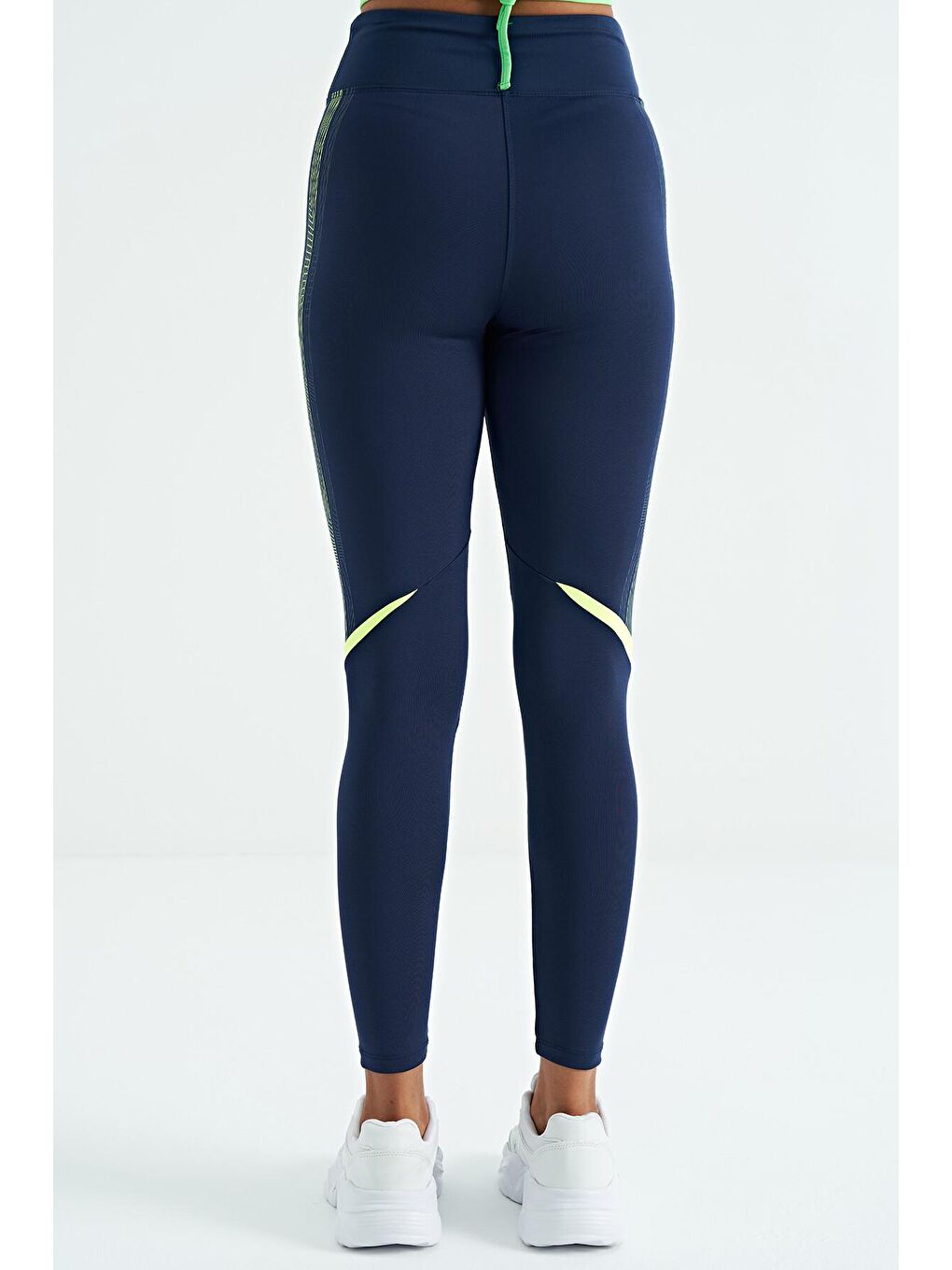 İndigo Baskı Detaylı Yüksek Bel Slim Fit Kadın Tayt - 94640-3