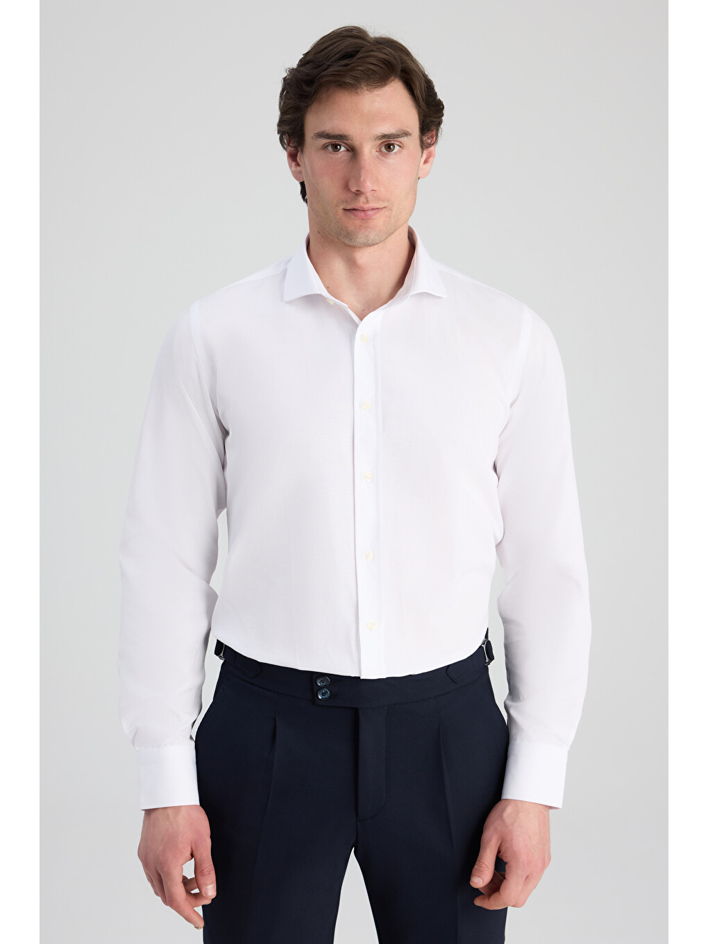 Slim Fit Beyaz Nano Care Gömlek