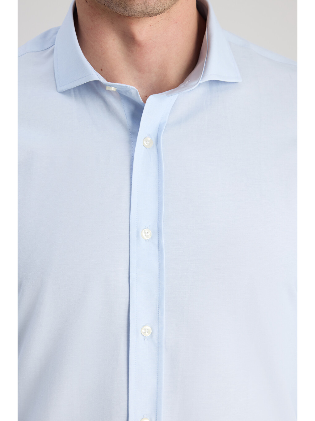 Slim Fit Mavi Nano Care Gömlek-1