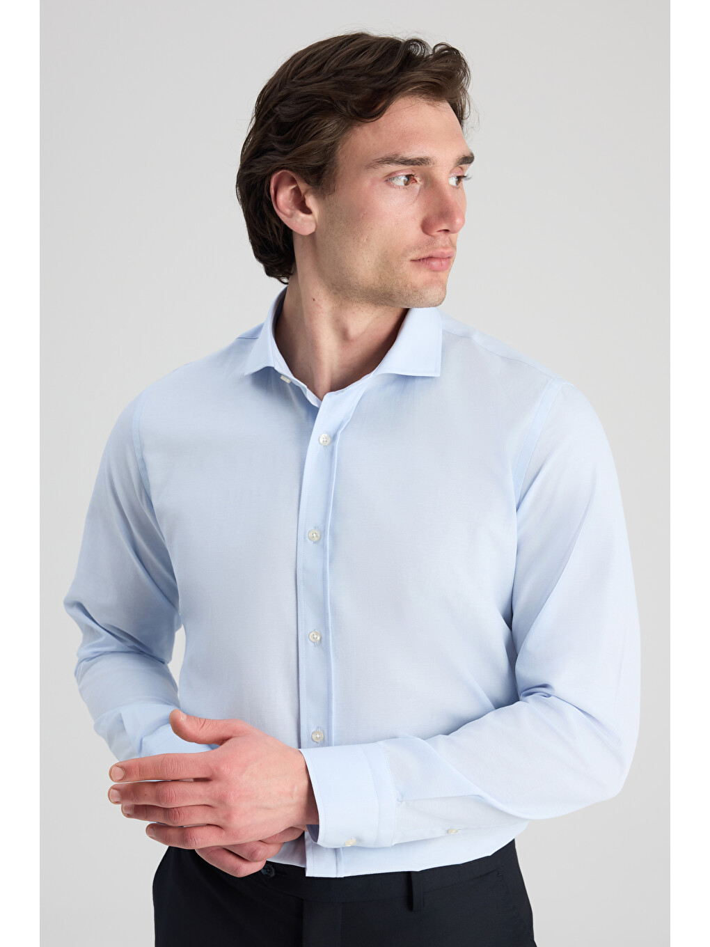 Slim Fit Mavi Nano Care Gömlek-2