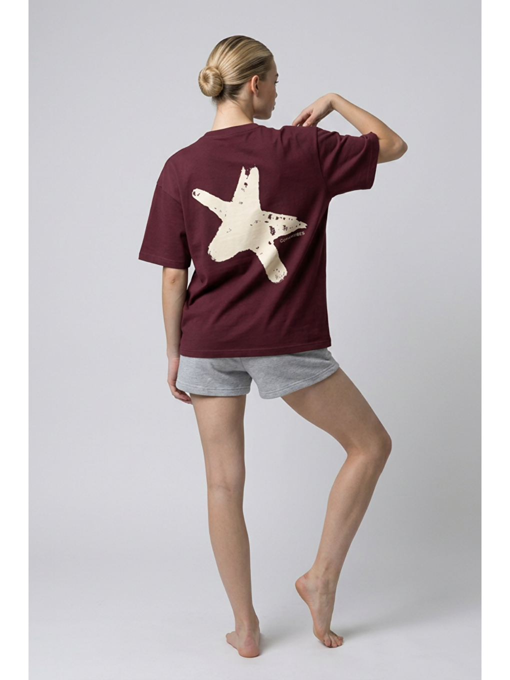 Boxy Star Bordo Premium T-Shirt-3