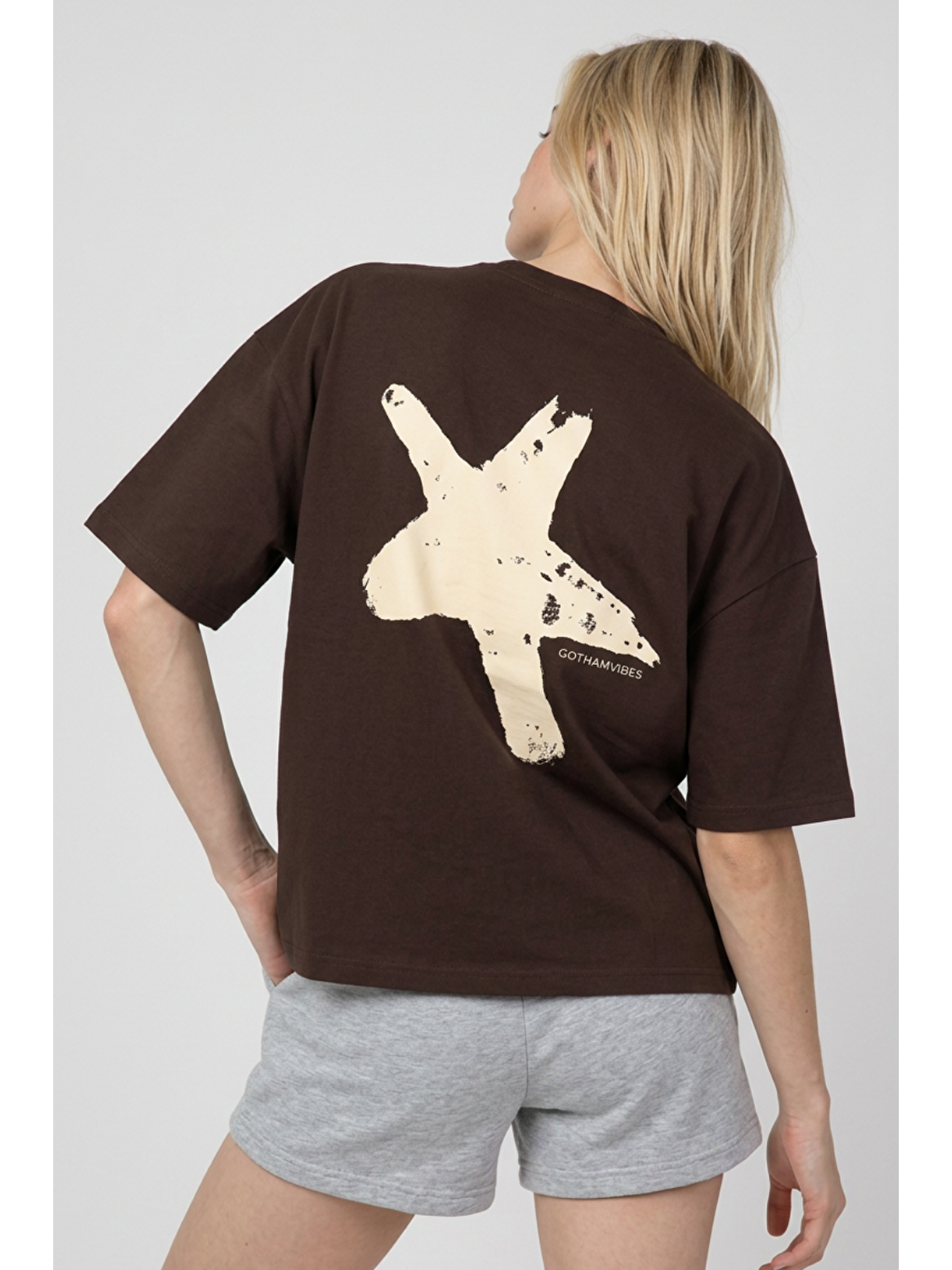 Boxy Star Kahverengi Premium T-Shirt-3