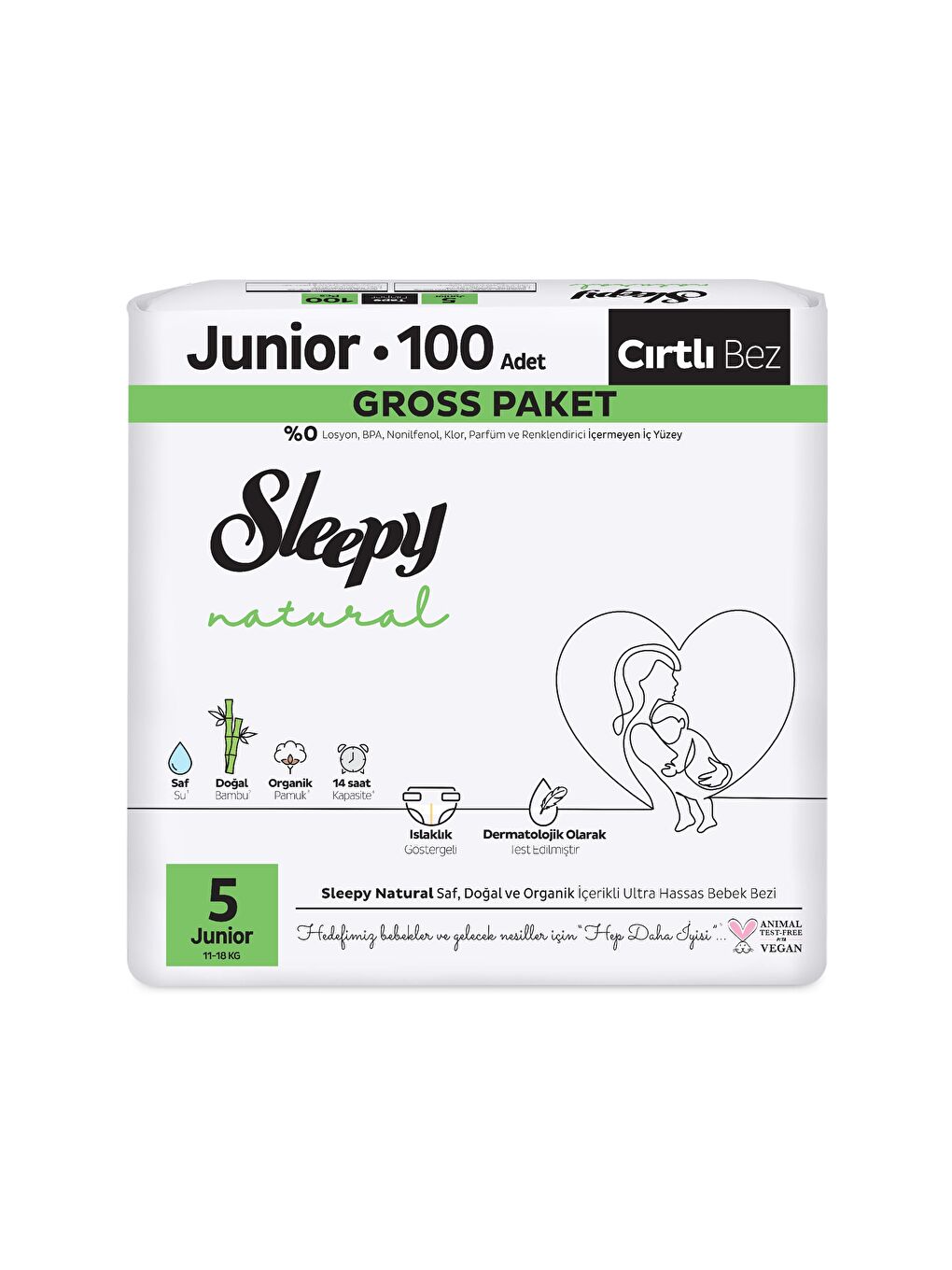 Natural Gross Paket Bebek Bezi 5 Numara Junior 100 Adet-1