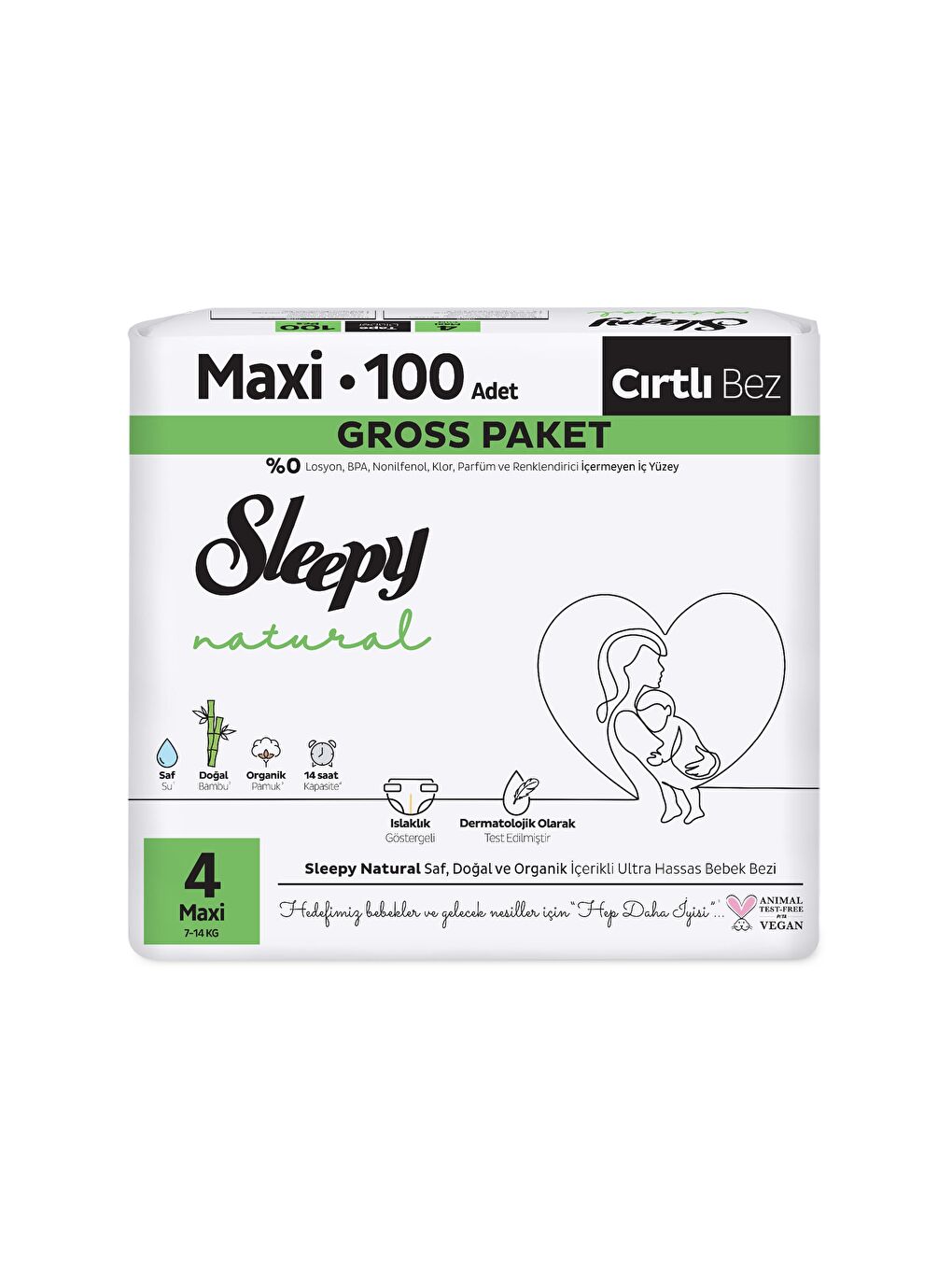 Natural Gross Paket Bebek Bezi 4 Numara Maxi 100 Adet-1