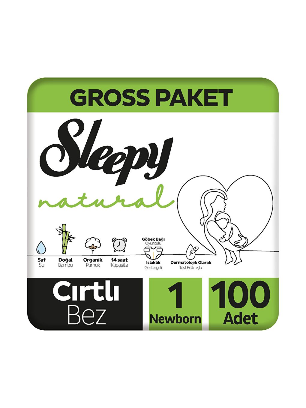 Natural Gross Paket Bebek Bezi 1 Numara Newborn 100 Adet