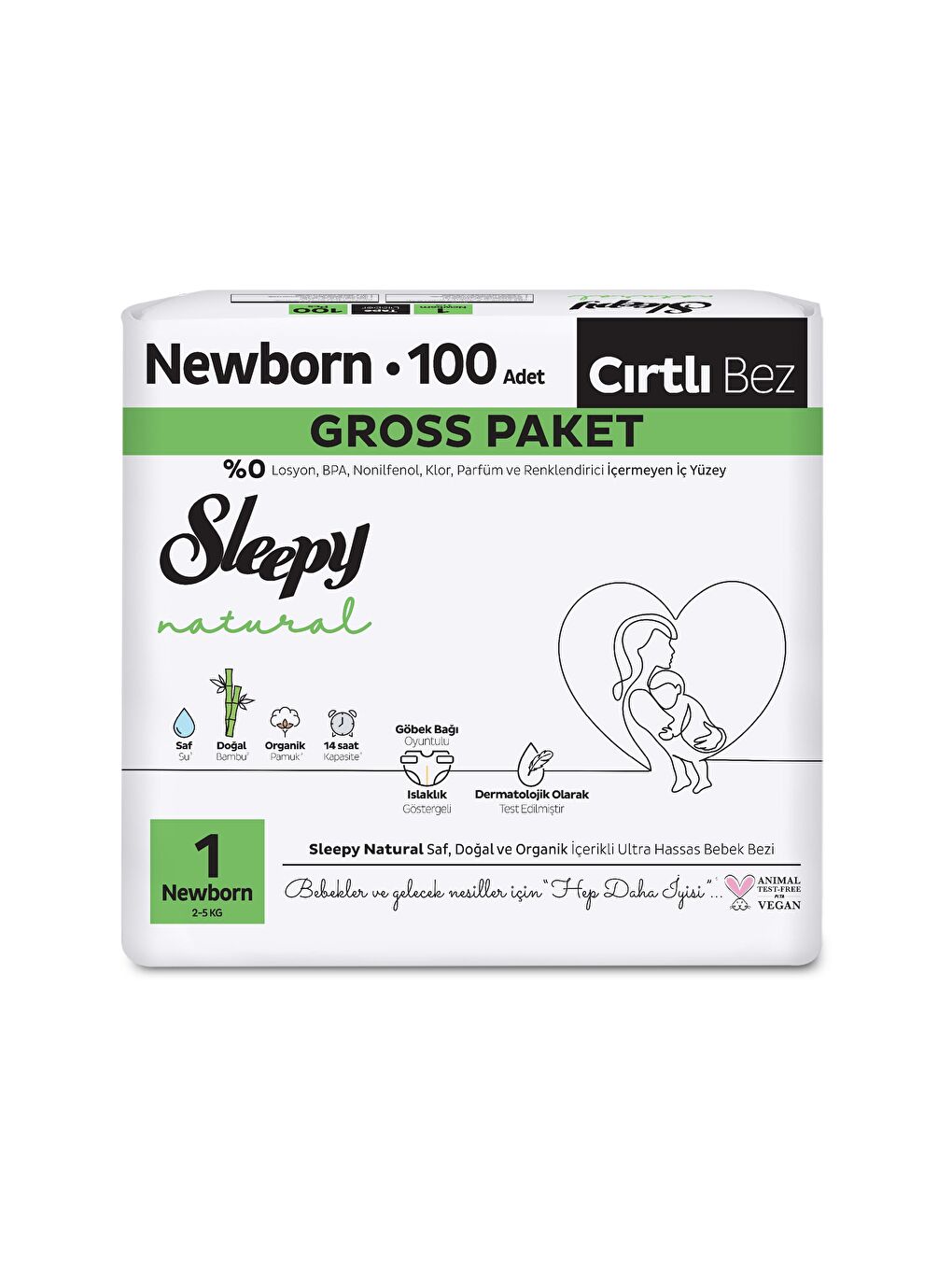 Natural Gross Paket Bebek Bezi 1 Numara Newborn 100 Adet-1