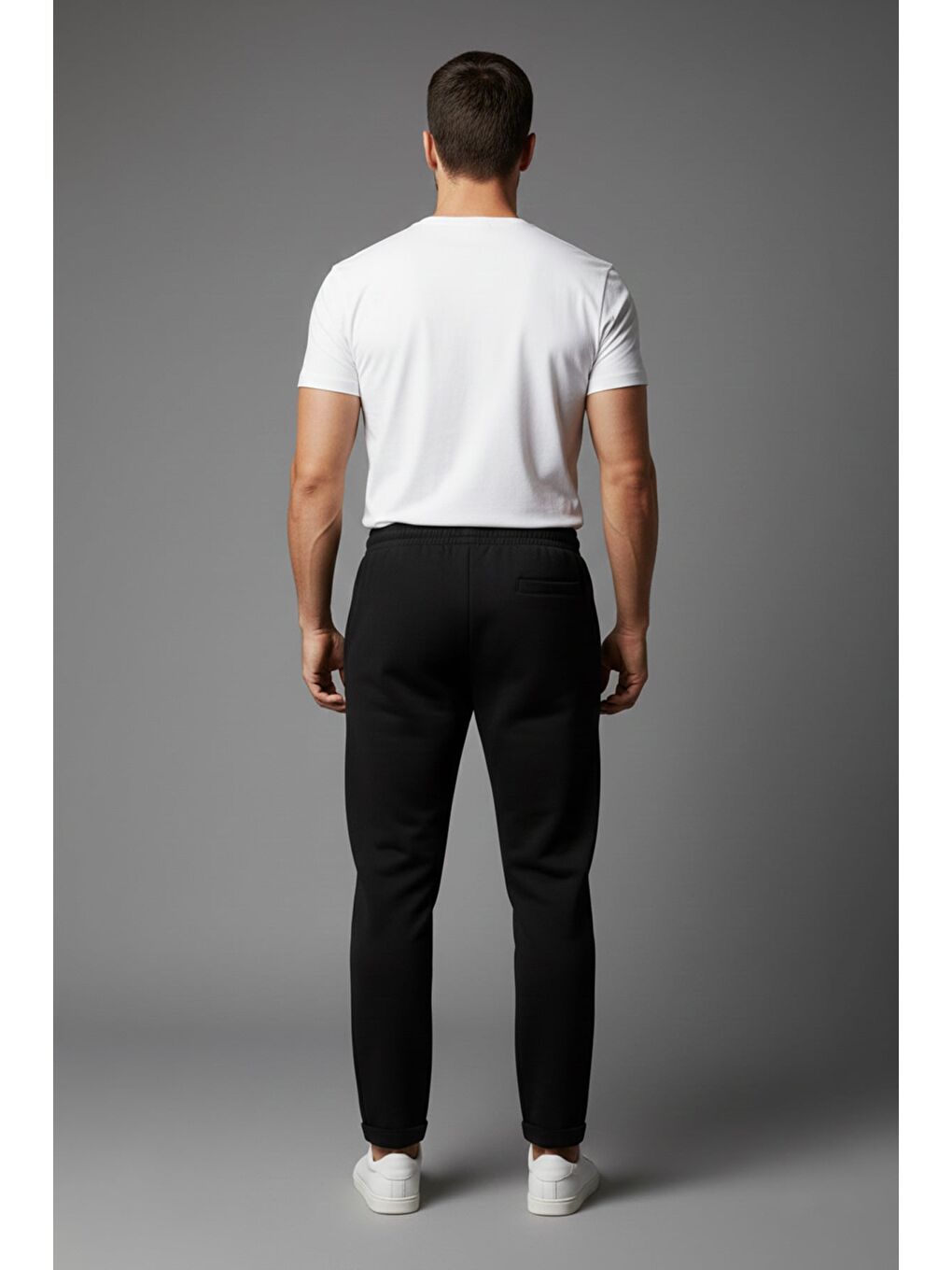 Siyah Beli Bağcıklı Duble Paça Pantolon-3