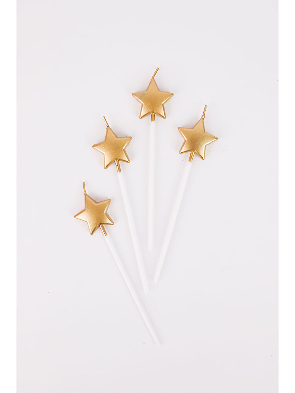 Gri Gümüş 4'lü Yıldız Mum-1