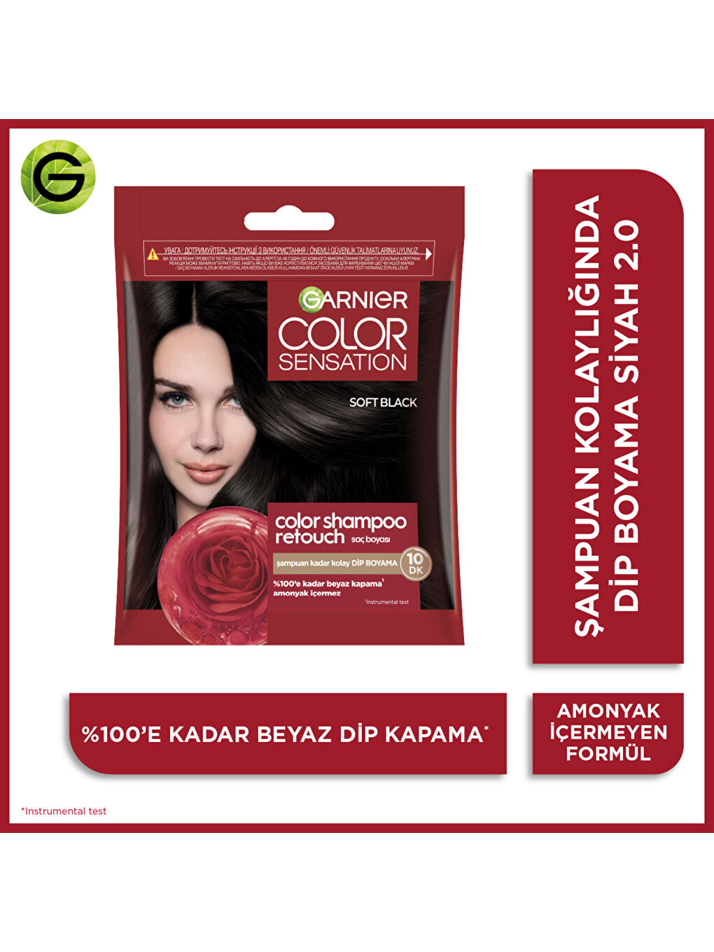 Color Shampoo Retouch Şampuan Kolaylığında Dip Boyası, Siyah 2.0-2