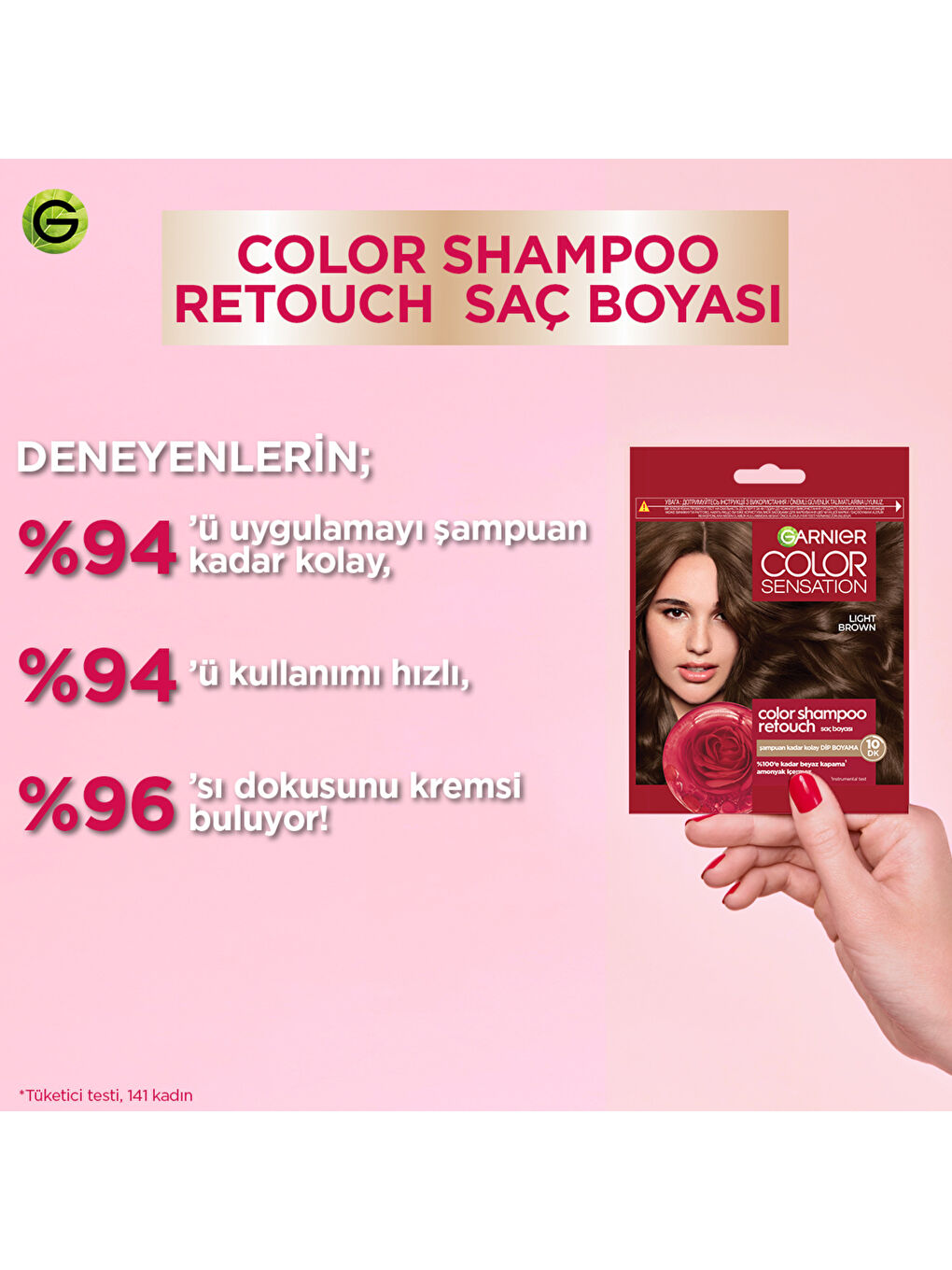 Color Shampoo Retouch Şampuan Kolaylığında Dip Boyası, Kahve 4.0-6