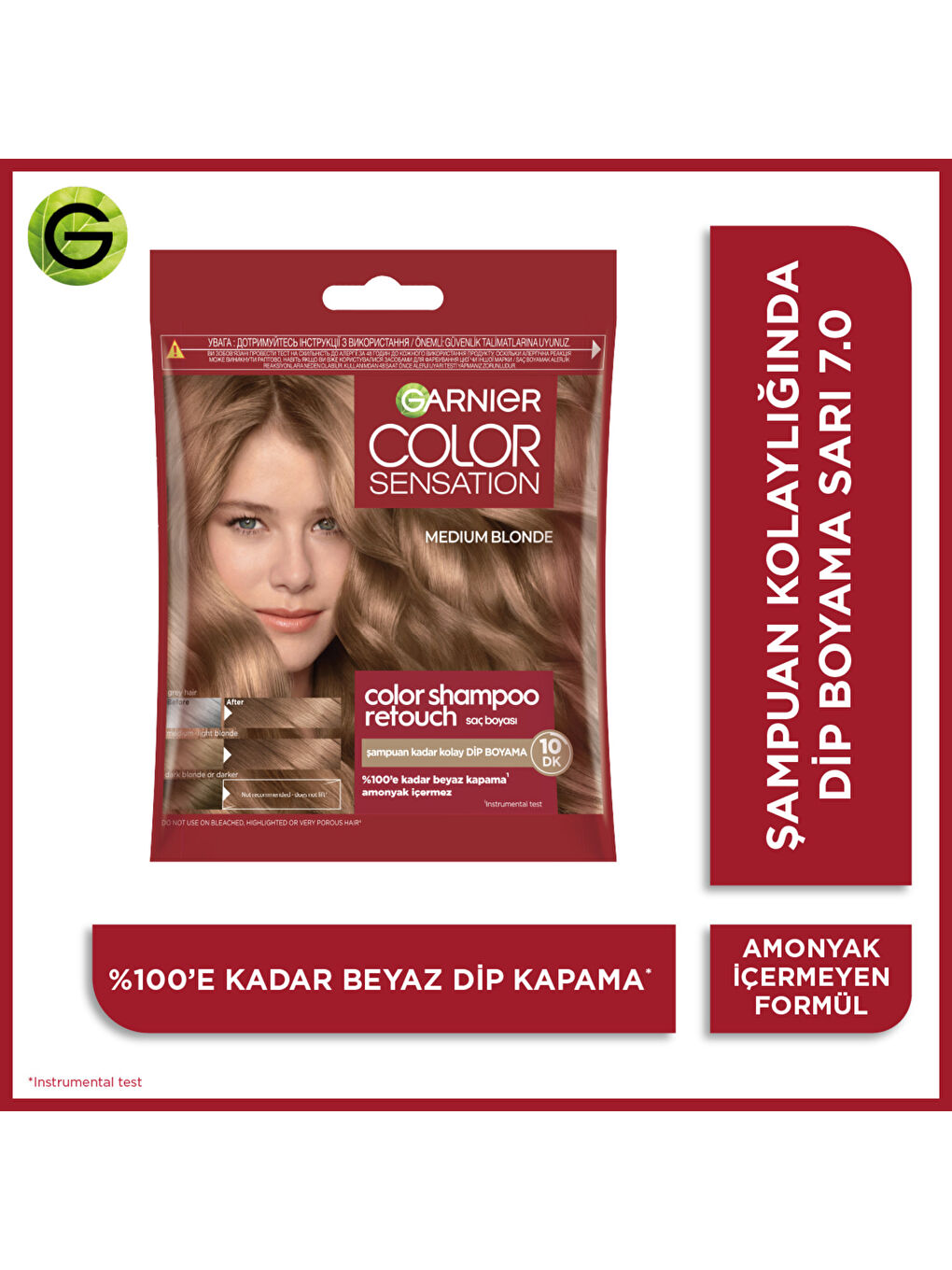 Color Shampoo Retouch Şampuan Kolaylığında Dip Boyası, Sarı 7.0-2