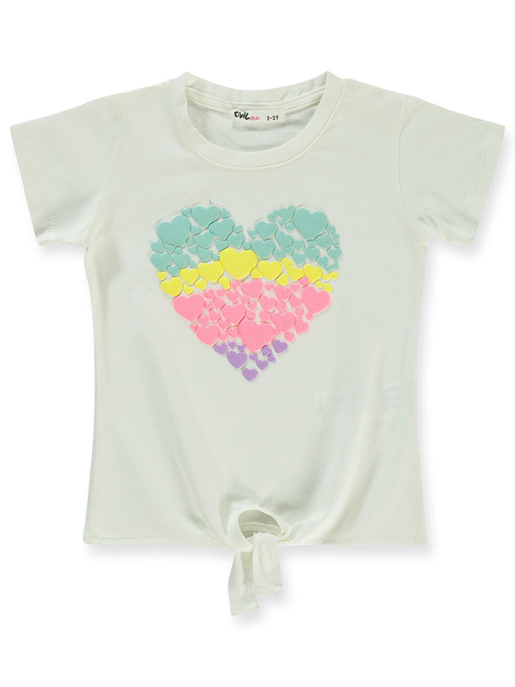 Girls Kız Çocuk Tişört 2-5 Yaş Ekru