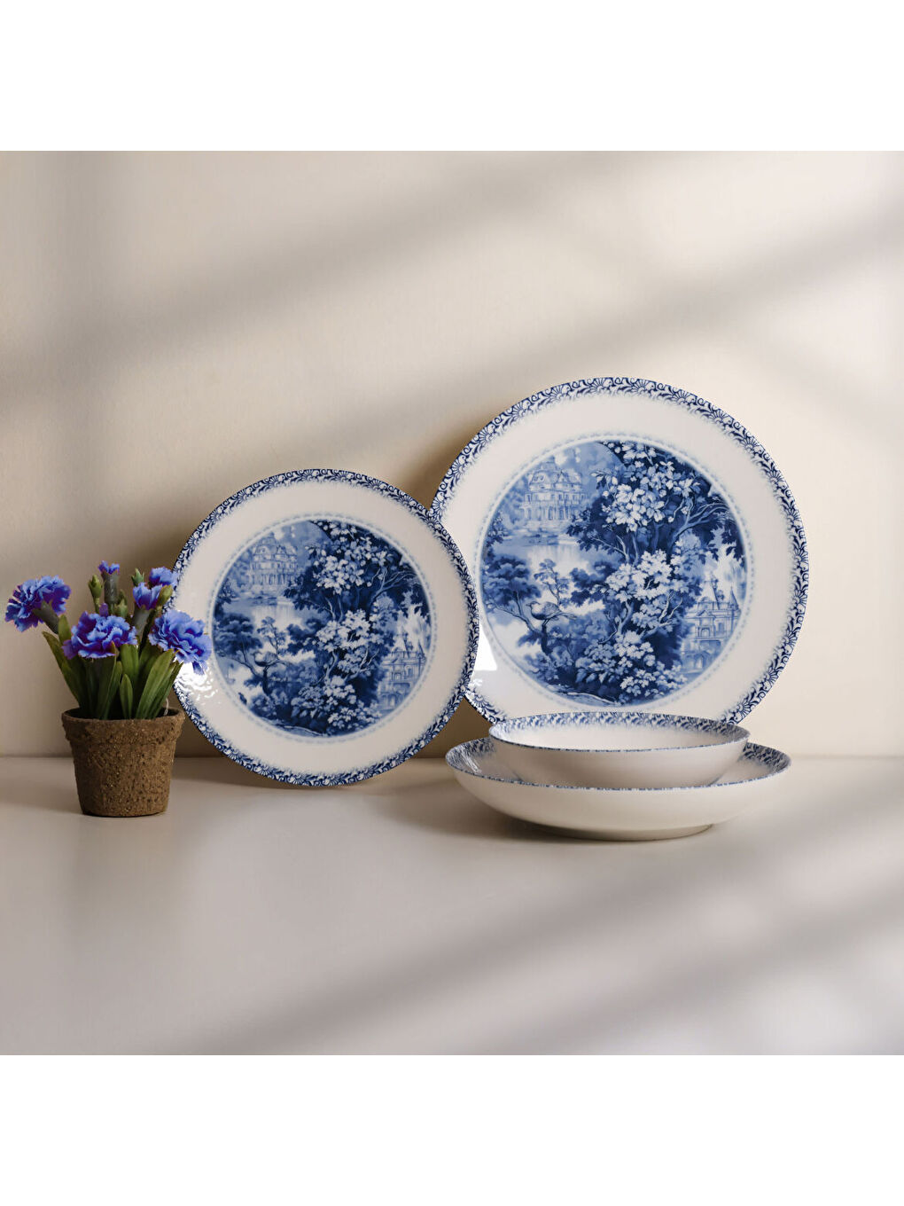 Ekru Camelia 24 Parça 6 Kişilik Yemek Takımı 3960-2