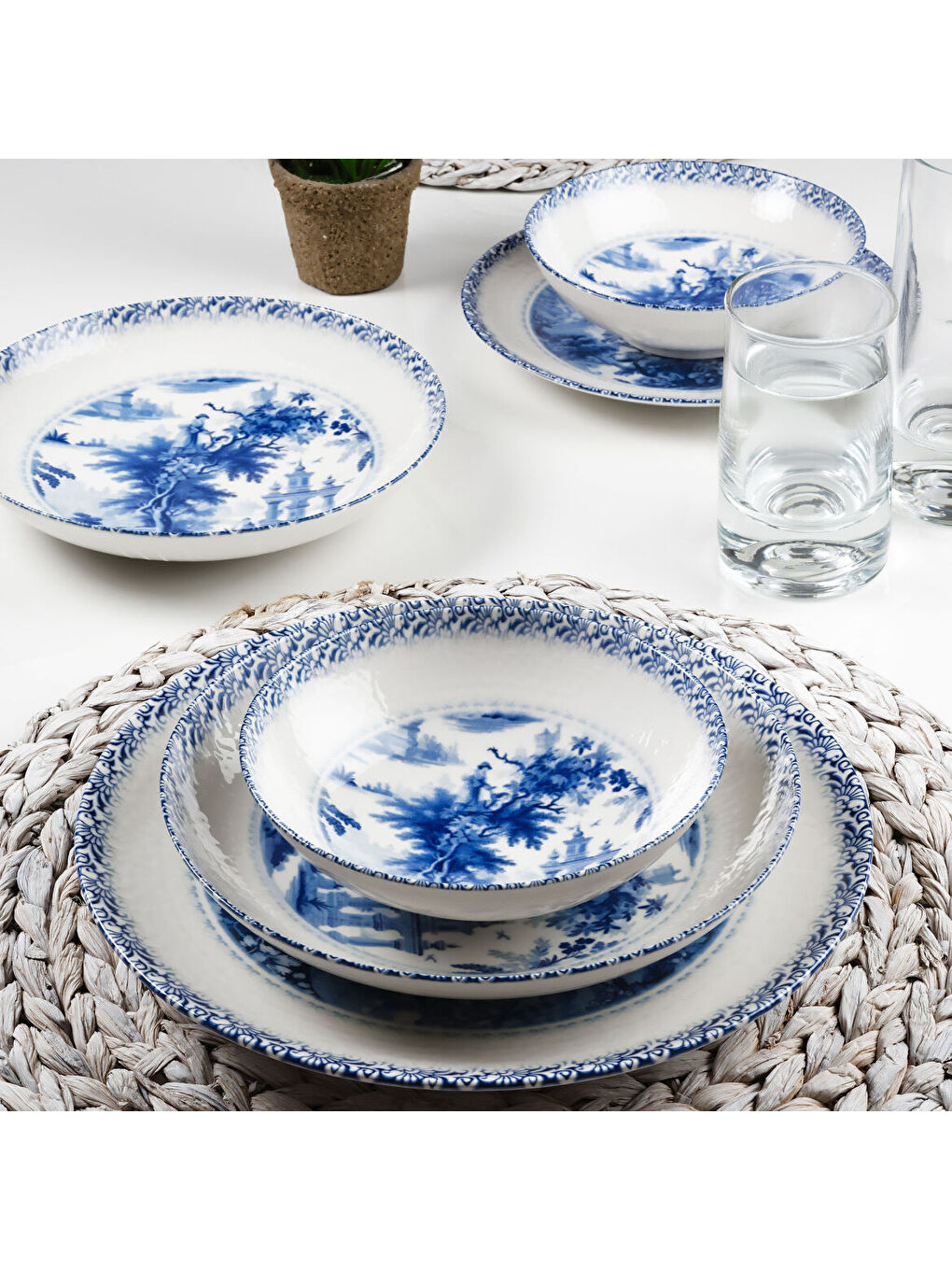 Ekru Camelia 24 Parça 6 Kişilik Yemek Takımı 3960-1